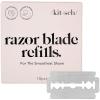 Kitsch Double Edge Safety Razors for Women and Men, with 5 Blade Refills, Extra Long Handle & Silicone Cap, Reusable Single Blade Razor for Shaving and Travel Essentials – Black(Double Edge Razor Blades Refills)