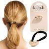 Kitsch Gold Hair Cuff – Metal Ponytail Cuff for Braids, Updos & Everyday Hairstyle | Durable & Elegant Hair Ties | Girl Fashion Accessories – Medium, 1pc(Gold)