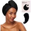 Kitsch Microfiber Hair Towel Wrap(Black)