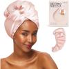 Kitsch Microfiber Hair Towel Wrap(Blush)