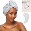 Kitsch Microfiber Hair Towel Wrap(White black)
