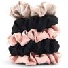 Kitsch & Mickey/Minnie Fabric Rhinestone Scrunchies for Girls and Women, Hair Scrunchies for All Hair Types, Perfect for Updo | Ideal Gifts for Women (Cream) – 1 Piece(Blush & Black)
