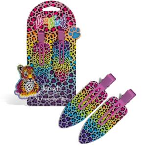 Hello Kitty x Kitsch Creaseless Hair Clips for Women – No Crease, No Bend Hair Clips for Styling, Bangs, Makeup Application, Face Wash | Durable Plastic – Red Bow Design | Ideal Gifts for Women, 2pc(Rainbow Leopard)