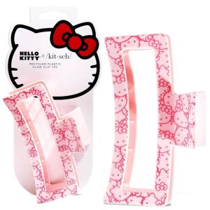 Hello Kitty x Kitsch Hair Clips for Women – Durable, Strong Hold All Day, Cute Jumbo Claw Clips for Thick Hair, Hello Kitty Stuff for Girls | Ideal Gifts for Women – 1 Pc(Pink Kitty Faces)