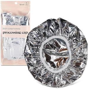 Kitsch Aluminum Foil Heat Cap for Deep Conditioning – Reusable Hair Streamer For Coloring, Perm & Treatment, Heat Cap with Elastic Band, Processing Caps for Hair, Shower Caps for Sauna, Shower & Spa