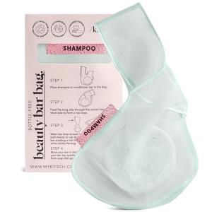 Kitsch Bar Soap Saver Bag – Patented Mesh Bag Soap Holder for Shampoo, Conditioner & Body Wash Bar – Extends Use & Prevents Soggy Mess – Recycled Mesh Pouch – Blush, Terracotta & Chocolate, 3pc Set(Mint)