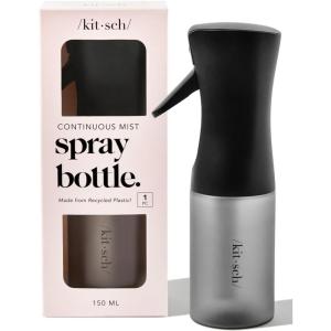 Kitsch Continuous Spray Bottle for Hair – Fine Mist Water Mister & Water Spray Bottle – Recycled Hair Spray Bottle – Spray Bottles for Cleaning, Styling, Plants & More – Terracotta, 150ml(Black)