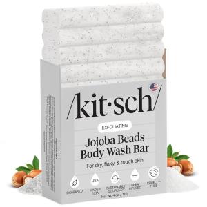 Kitsch Glycolic Acid Face & Body Wash Bar – Resurfacing Bar Soap with Shea Butter for Smoother, Brighter Skin – Gentle Soap & Body Wash Women & Men Love – Cucumber & Eucalyptus Scent Bath Soap – 4 oz(Rosemary & Cedarwood Scent)