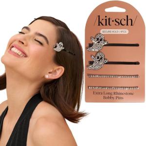 Kitsch Hair Clips for Women & Bobby Pins – Gold Metal Snap Hair Barrettes | Stylish, No Slip, Pain-Free | Ideal for Everyday Hairstyles | Ideal Gifts for Women – Sedona, 8pc Set(Ghost)