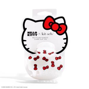 Kitsch Hello Kitty Recycled Plastic Puffy Medium Hair Clips for Women, Medium Claw Clips for Thick & Thin Hair | Ideal Gifts for Women, 1 Piece(Red Kitty Bows)