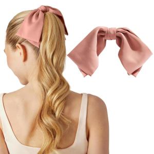 Kitsch Oversized Hair Bows for Women – Recycled Polyester Material | Stylish and Elegant | Cute Hair Bow Clips | Ideal Gifts for Women – Rosewood, 1pc(Rosewood)