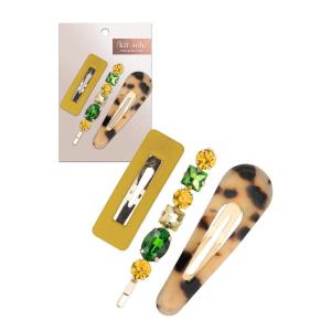 Kitsch Stackable Acrylic Snap Hair Clip for Thick & Thin Hair, Hair Accessories for Women & Girls, Cute Barrettes | Ideal Gifts for Women, 3pcs(Citrine)