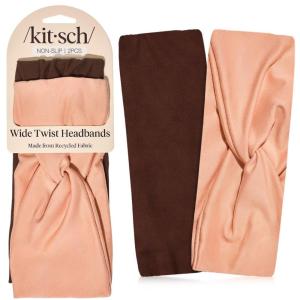 Kitsch Wide Headbands for Women Non Slip – Running Headbands for Girls, Ideal for Working Out, Yoga, Gym, or Lounging | Stretchy Head Bands | Fashion Hair Accessories – Garden Bouquet, 2pcs(Rosewood)