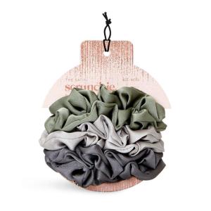 Kitsch & Mickey/Minnie Fabric Rhinestone Scrunchies for Girls and Women, Hair Scrunchies for All Hair Types, Perfect for Updo | Ideal Gifts for Women (Cream) – 1 Piece(Winter Sage)