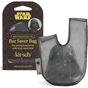 Kitsch x Star Wars R2-D2 Soap Saver Bag – Patented Mesh Bag Soap Holder for Shampoo & Conditioner Bars – Extends Use & Prevents Soggy Mess – Recycled Mesh Beauty Pouch, Eco-Friendly(Darth Vader)