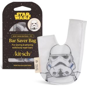 Kitsch x Star Wars R2-D2 Soap Saver Bag – Patented Mesh Bag Soap Holder for Shampoo & Conditioner Bars – Extends Use & Prevents Soggy Mess – Recycled Mesh Beauty Pouch, Eco-Friendly(Stormtrooper)