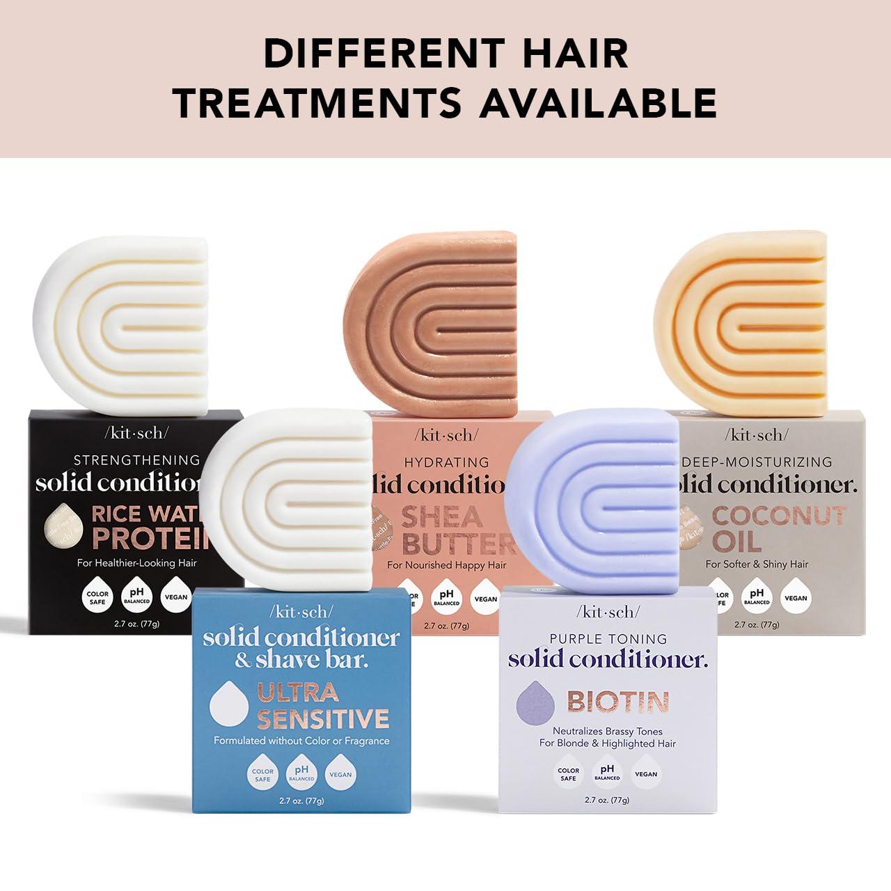 imageKitsch Toning Purple Conditioner For Blondes amp Color Treated Hair Conditioner Bar For Women amp Men With Biotin for Strengthening amp Neutralizing Brassy Tones Vegan Silicone amp Sulfate Free 27oz