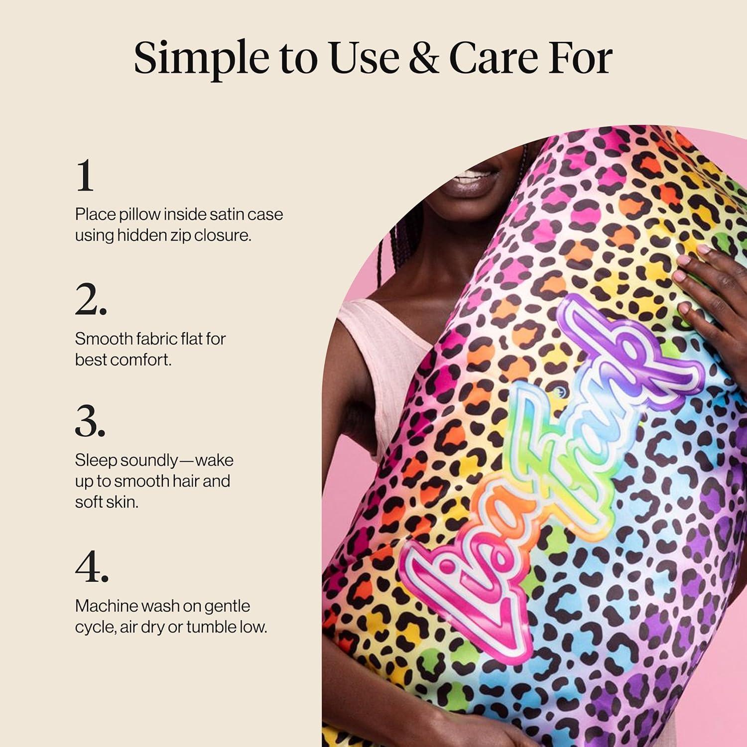 imageKitsch amp Disney Mickey Mouse Satin Pillowcase with Zipper LimitedEdition Better Than Silk Pillowcase Soft Cooling Toddler Bed Time Pillow Case for Hair amp Skin QueenStandard 19x26Rainbow Leopard