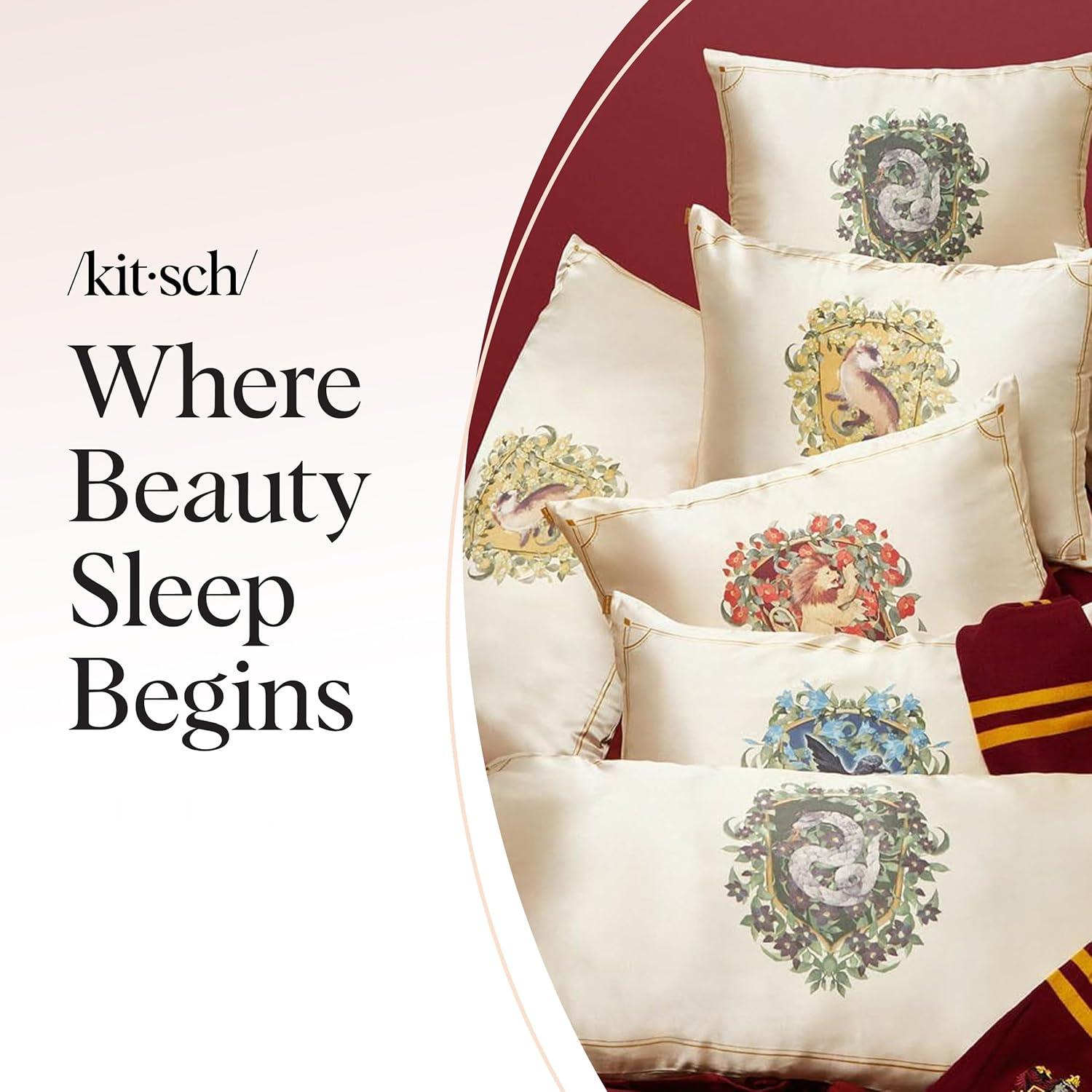 imageKitsch amp Disney Mickey Mouse Satin Pillowcase with Zipper LimitedEdition Better Than Silk Pillowcase Soft Cooling Toddler Bed Time Pillow Case for Hair amp Skin QueenStandard 19x26Harry Potter Gryffindor