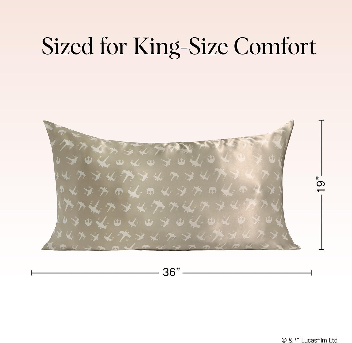 imageKitsch amp Disney Mickey Mouse Satin Pillowcase with Zipper LimitedEdition Better Than Silk Pillowcase Soft Cooling Toddler Bed Time Pillow Case for Hair amp Skin QueenStandard 19x26Rebel Alliance