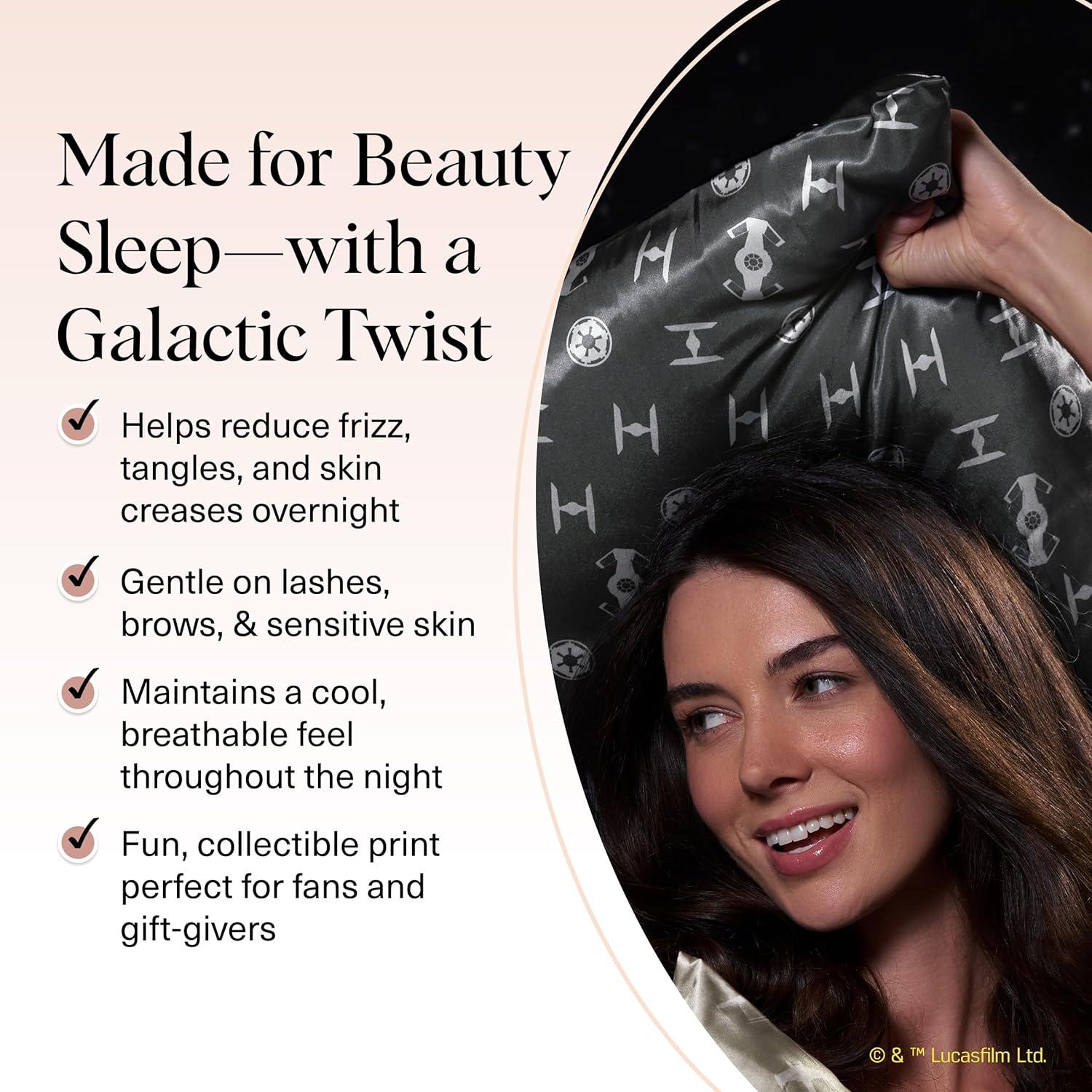 imageKitsch amp Disney Mickey Mouse Satin Pillowcase with Zipper LimitedEdition Better Than Silk Pillowcase Soft Cooling Toddler Bed Time Pillow Case for Hair amp Skin QueenStandard 19x26Galactic Empire