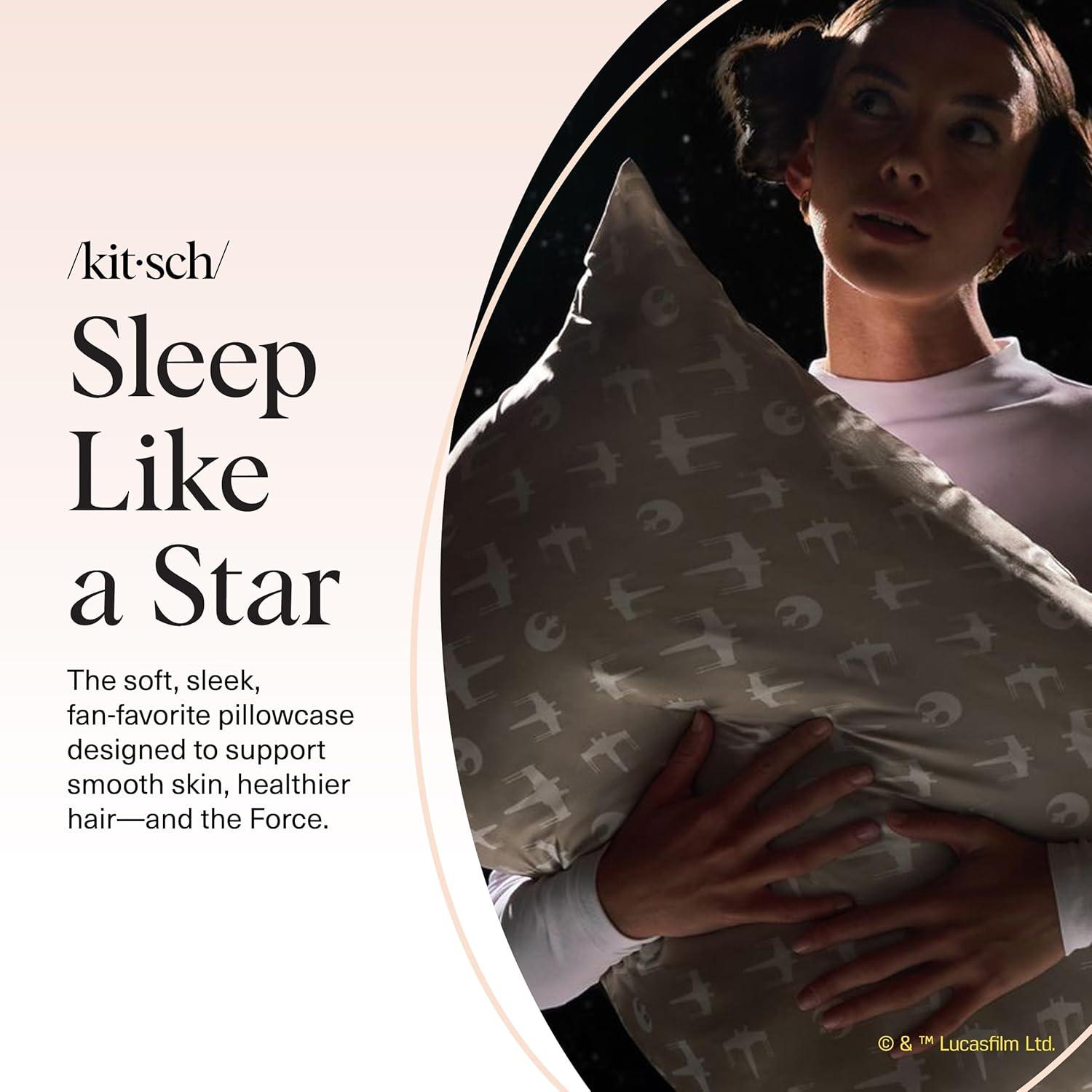 imageKitsch amp Disney Mickey Mouse Satin Pillowcase with Zipper LimitedEdition Better Than Silk Pillowcase Soft Cooling Toddler Bed Time Pillow Case for Hair amp Skin QueenStandard 19x26Rebel Alliance