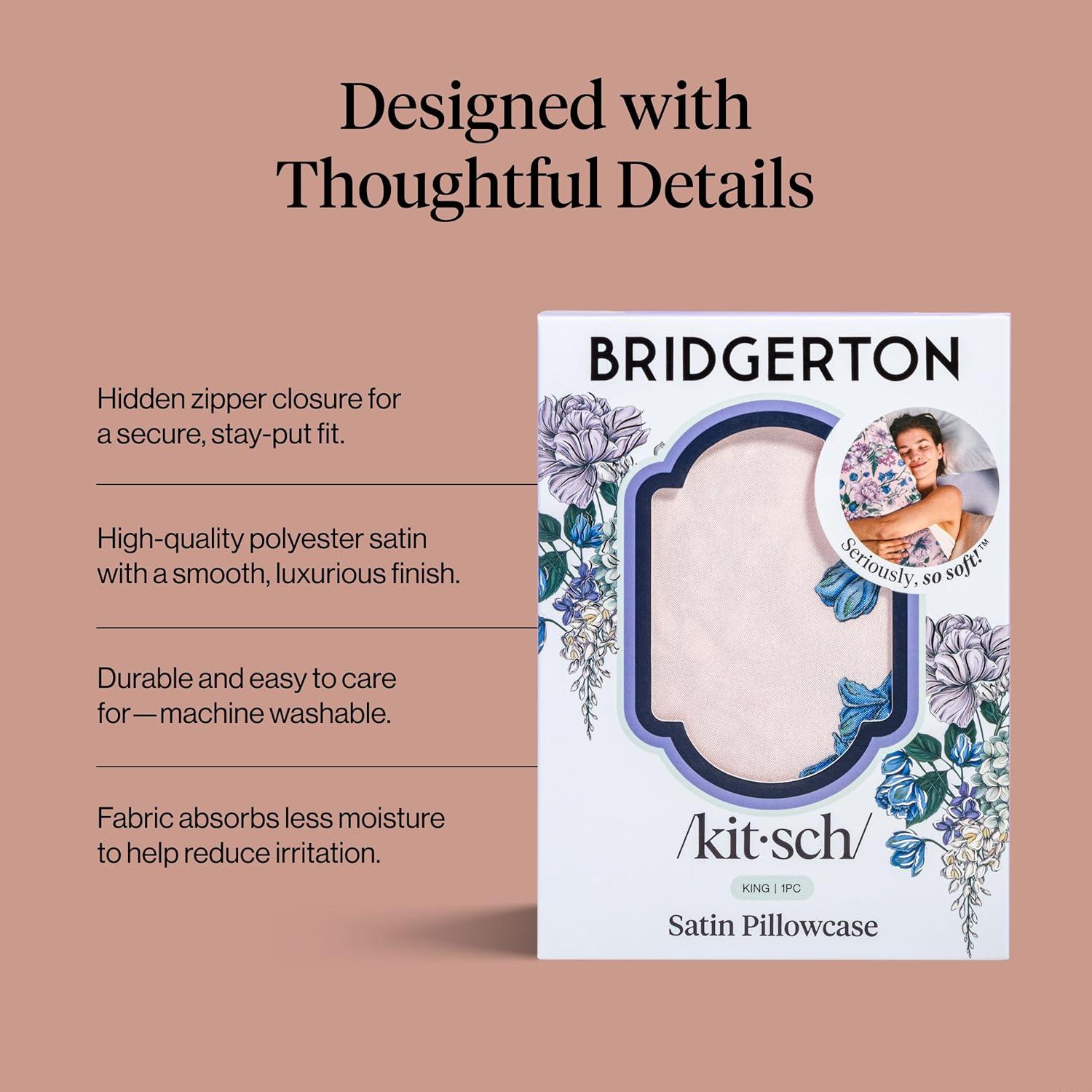 imageKitsch amp Disney Mickey Mouse Satin Pillowcase with Zipper LimitedEdition Better Than Silk Pillowcase Soft Cooling Toddler Bed Time Pillow Case for Hair amp Skin QueenStandard 19x26Wisteria