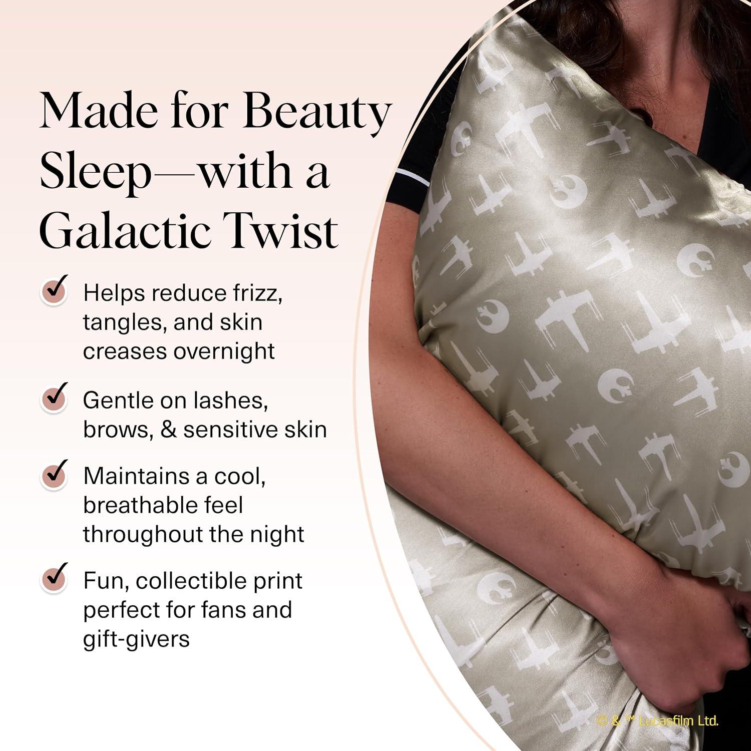 imageKitsch amp Disney Mickey Mouse Satin Pillowcase with Zipper LimitedEdition Better Than Silk Pillowcase Soft Cooling Toddler Bed Time Pillow Case for Hair amp Skin QueenStandard 19x26Rebel Alliance