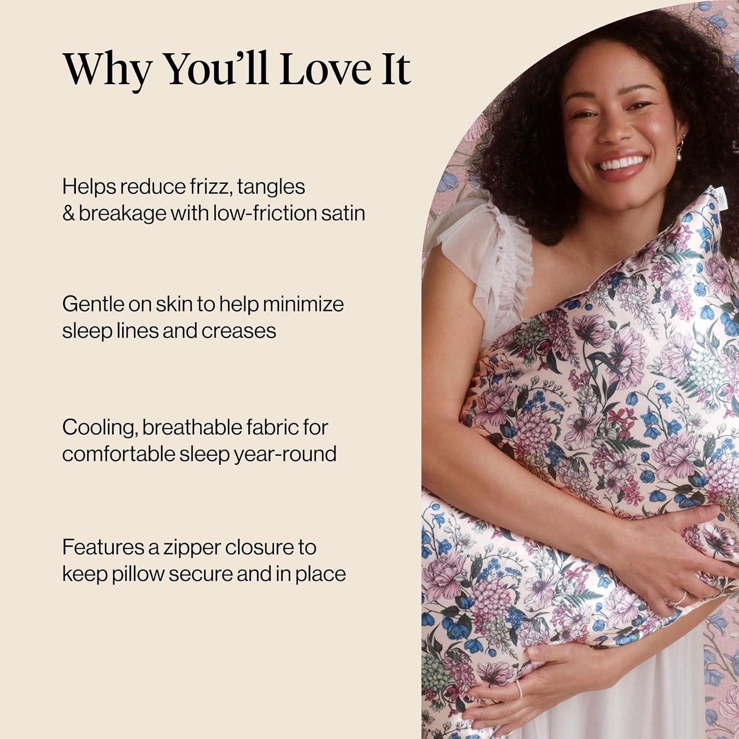 imageKitsch amp Disney Mickey Mouse Satin Pillowcase with Zipper LimitedEdition Better Than Silk Pillowcase Soft Cooling Toddler Bed Time Pillow Case for Hair amp Skin QueenStandard 19x26Wisteria