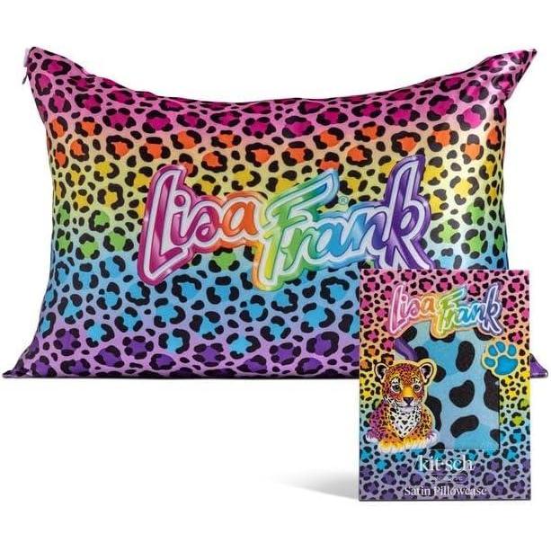 imageKitsch amp Disney Mickey Mouse Satin Pillowcase with Zipper  LimitedEdition Better Than Silk Pillowcase  Soft Cooling Toddler Bed Time Pillow Case for Hair amp Skin  QueenStandard 19x26Rainbow Leopard