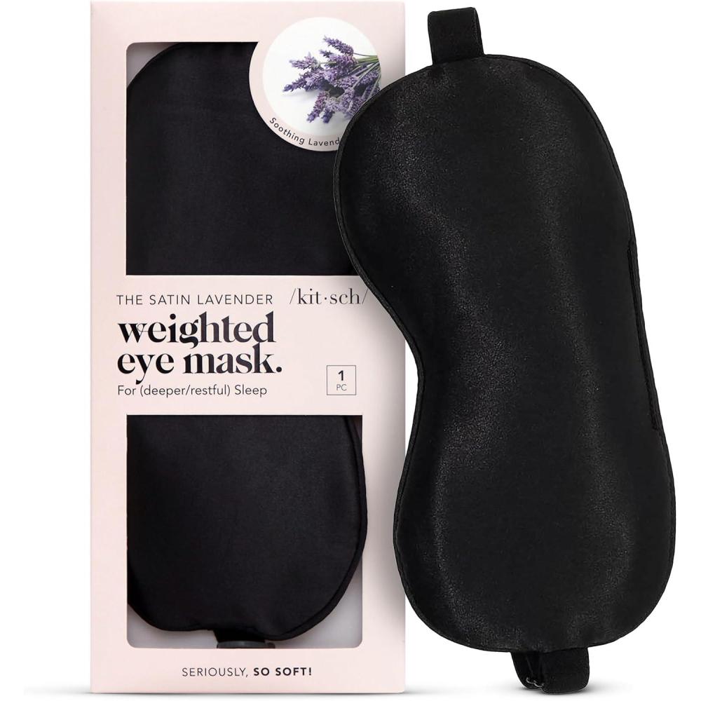 imageKitsch amp Disney Satin Sleep Mask Eye Masks for Sleep Softer Than Silk Satin Sleeping Mask Blindfold and Sleep Masks for Women and Men Eye Care Travel Essentials Princess PartyWeighted Black