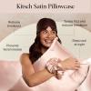 Kitsch Night time Renewal 3PC Sleep Set – Satin Pillowcase with Zipper for Hair & Skin – Softer Than Silk, Queen/Standard Size with Satin Pillow Scrunchie No-Damage Hair Tie and Satin Pillow Eye Mask