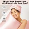 Kitsch Satin Head Scarf – Multi-Way Scarf – Stylish Bandana for Women, Satin Bonnet for Sleeping & Hair Wrapping at Night – Blush