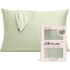 Kitsch Holiday Satin Pillowcase with Zipper for Hair and Skin – Softer Than Silk Pillow Cases, Cooling Pillow Covers, Machine Washable, Wrinkle-Free – Queen/Standard (19×26) – Ivory, 2pcs(Sage)