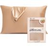 Kitsch Holiday Satin Pillowcase with Zipper for Hair and Skin – Softer Than Silk Pillow Cases, Cooling Pillow Covers, Machine Washable, Wrinkle-Free – Queen/Standard (19×26) – Ivory, 2pcs(Champagne)