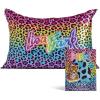 Kitsch & Disney Mickey Mouse Satin Pillowcase with Zipper – Limited-Edition Better Than Silk Pillowcase – Soft Cooling Toddler Bed Time Pillow Case for Hair & Skin – Queen/Standard 19×26(Rainbow Leopard)