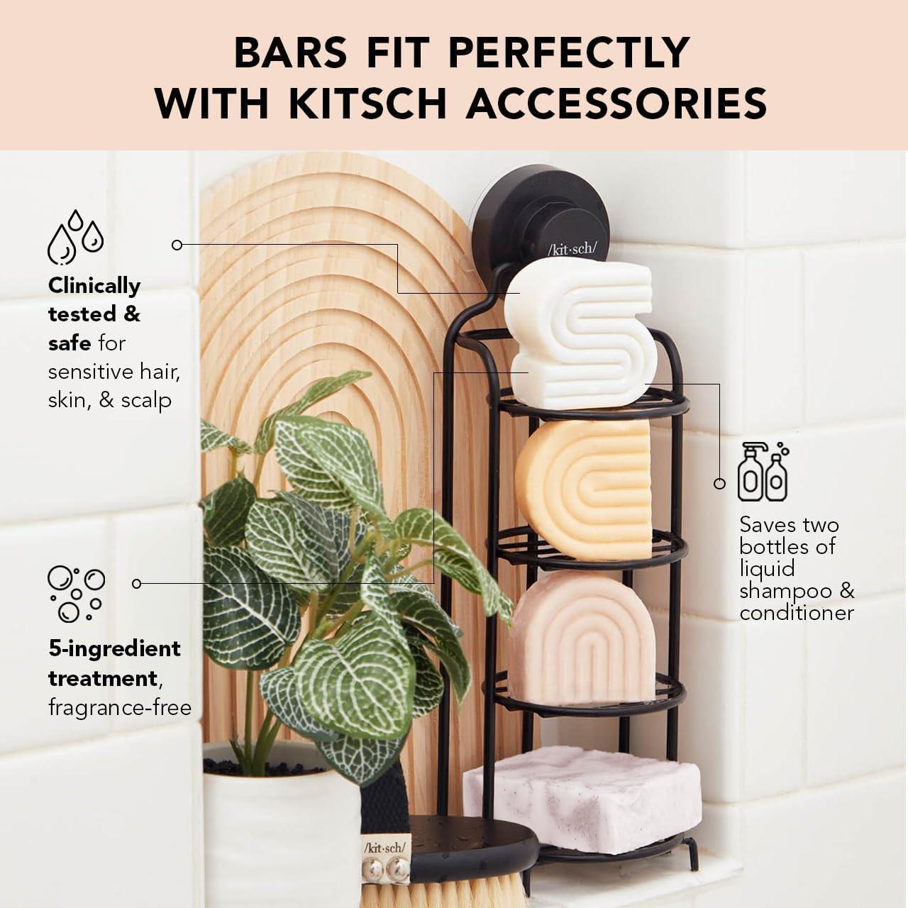 imageKitsch 2in1 Shampoo Bar and Body Wash Ultra Sensitive Vegan amp Natural 5Ingredient Formula Bar Soap for Hair amp Body ScentFree ParabenFree For Sensitive Scalp amp Skin 32 oz