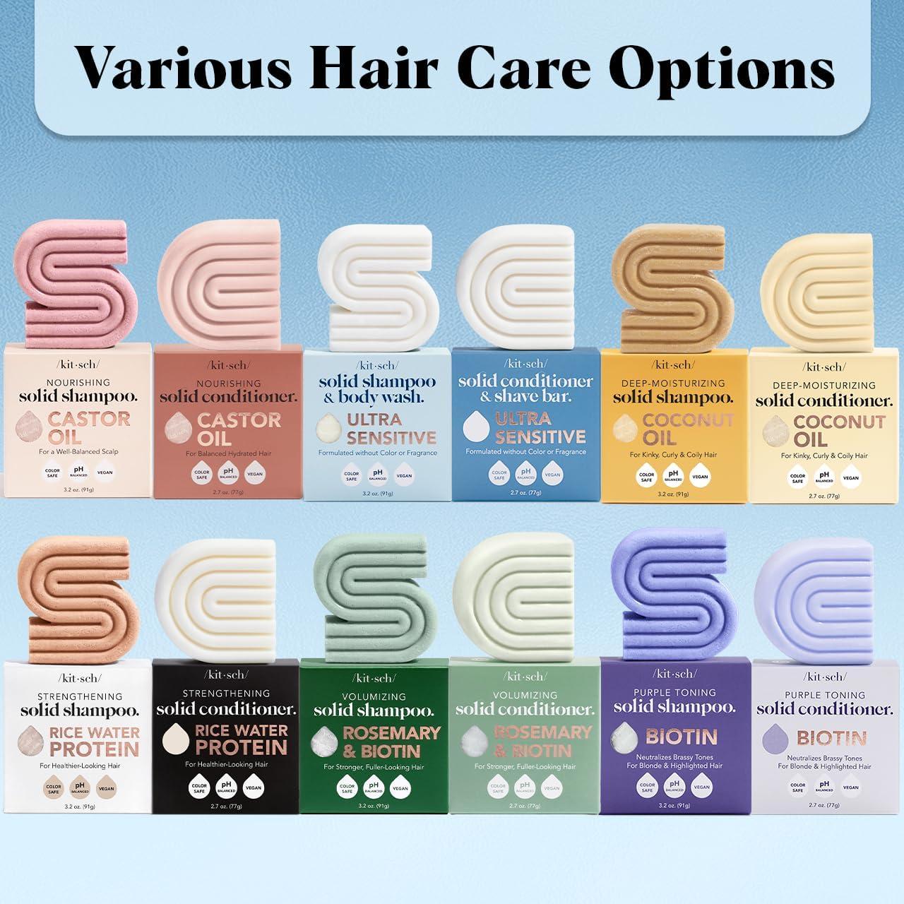 imageKitsch 2in1 Ultra Sensitive Shampoo Bar amp Body Wash  Conditioner Bar amp Shaving Soap  FragranceFree Bar Soap for Sensitive Skin amp Scalp  For Healthy Radiant Hair and Skin  Made in USA  2pcs