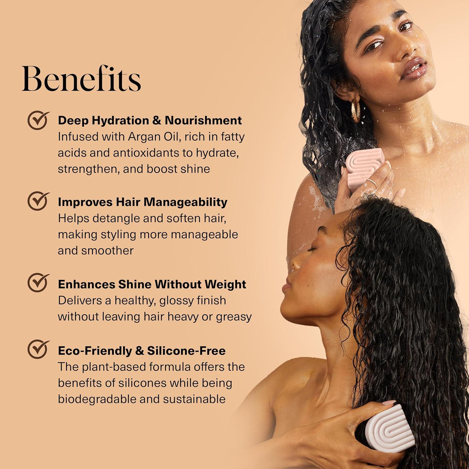 imageKitsch Argan Oil Shampoo and Conditioner Bar  Repairing Solid Shampoo and Conditioner for Women and Men  Moisturizing Hair Care for Dry Damaged Hair  Paraben amp SulfateFree Made in USA  2pc set