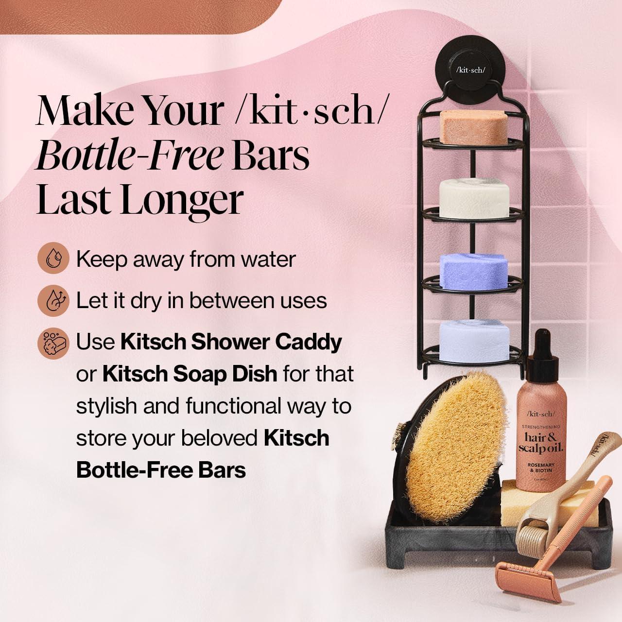 imageKitsch Castor Oil Shampoo amp Shea Butter Conditioner Bar  Shampoo and Conditioner Set  Hydrating amp Moisturizing Bar Soap  Free of Paraben Silicone Sulfate  Made in USA  2pc Set