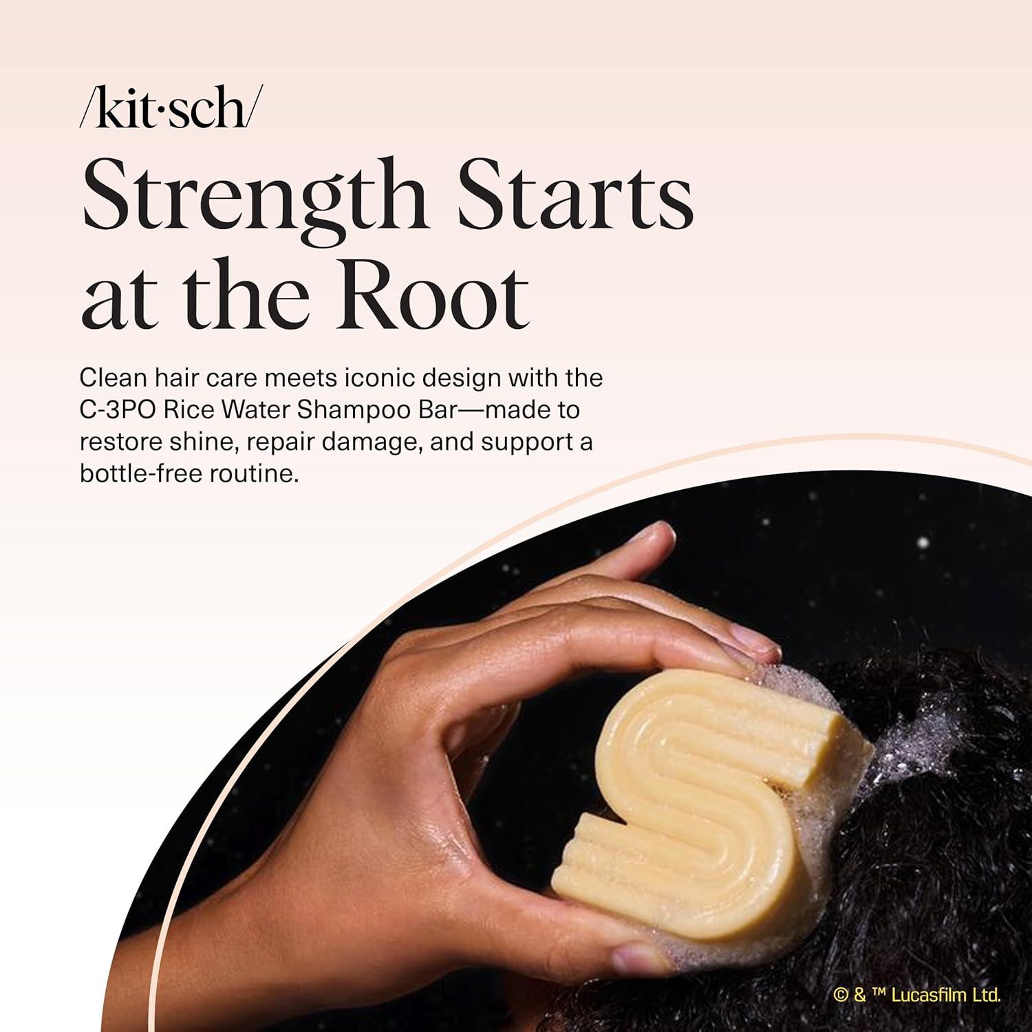 imageKitsch Coconut Oil Conditioner Bar  Hair Conditioner For Women and Men  Deep Moisturizing Nourishes Hydrate amp Soften Damaged Dry Hair  Silicone Paraben amp Sulfate Free  27 ozKitsch Rice Water Protein Shampoo Bar for Hair Growth x Star Wars C3PO Design