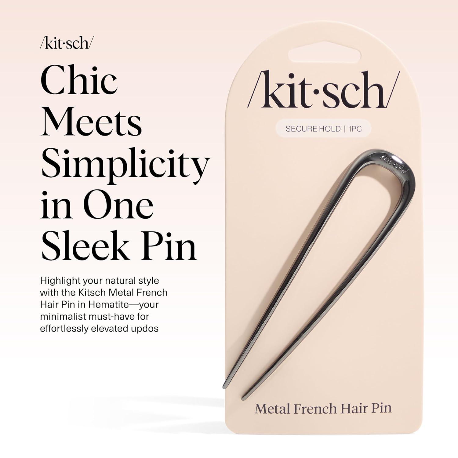 imageKitsch Metal French Hair Pin for Women Elegant Hair Accessories Ideal for Buns amp French Twist Designed for a Secure Comfortable Fit Ideal Gifts for Women SilverHematite