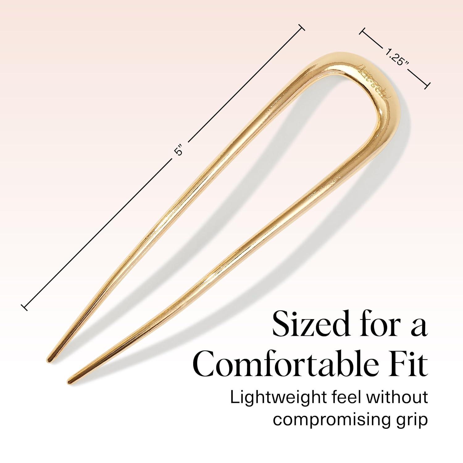 imageKitsch Metal French Hair Pin for Women Elegant Hair Accessories Ideal for Buns amp French Twist Designed for a Secure Comfortable Fit Ideal Gifts for Women SilverGold