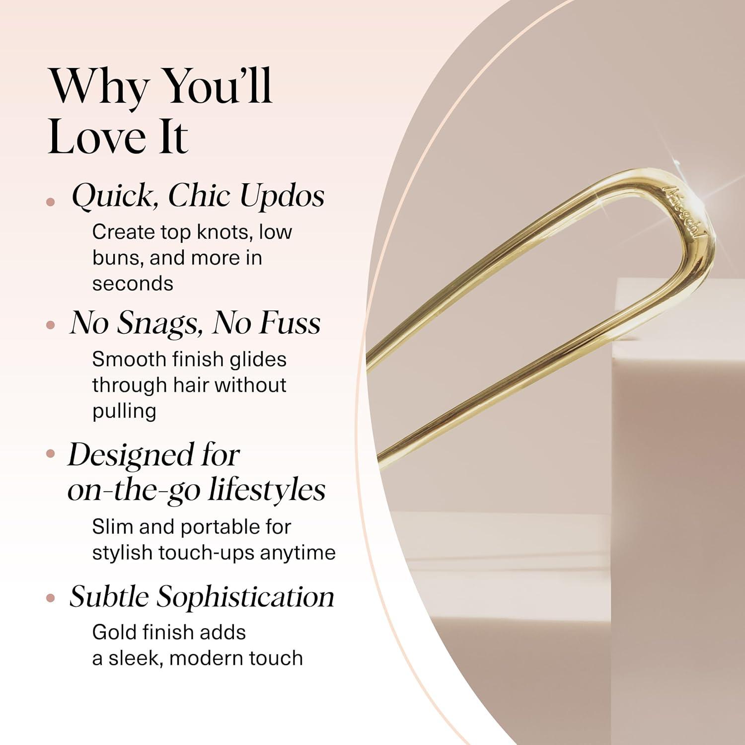 imageKitsch Metal French Hair Pin for Women Elegant Hair Accessories Ideal for Buns amp French Twist Designed for a Secure Comfortable Fit Ideal Gifts for Women SilverGold