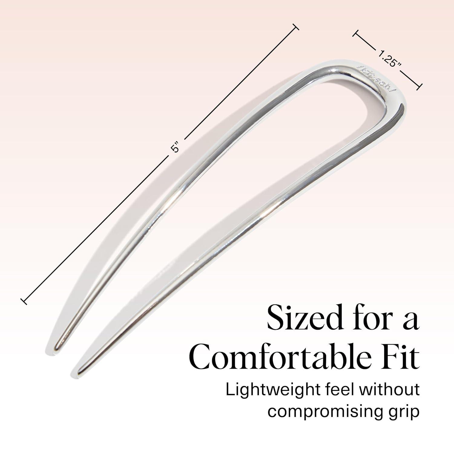 imageKitsch Metal French Hair Pin for Women  Elegant Hair Accessories Ideal for Buns amp French Twist Designed for a Secure Comfortable Fit  Ideal Gifts for Women  SilverSilver