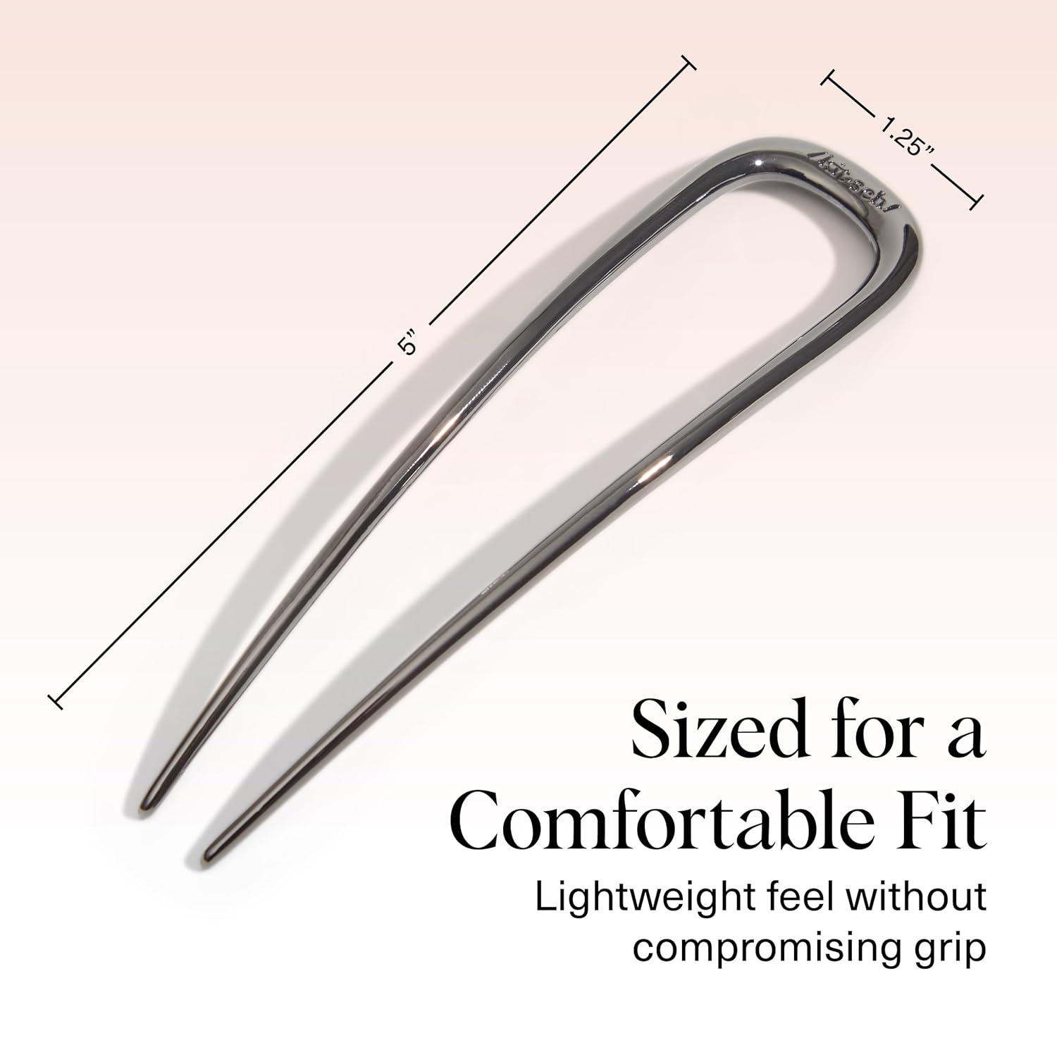 imageKitsch Metal French Hair Pin for Women Elegant Hair Accessories Ideal for Buns amp French Twist Designed for a Secure Comfortable Fit Ideal Gifts for Women SilverHematite