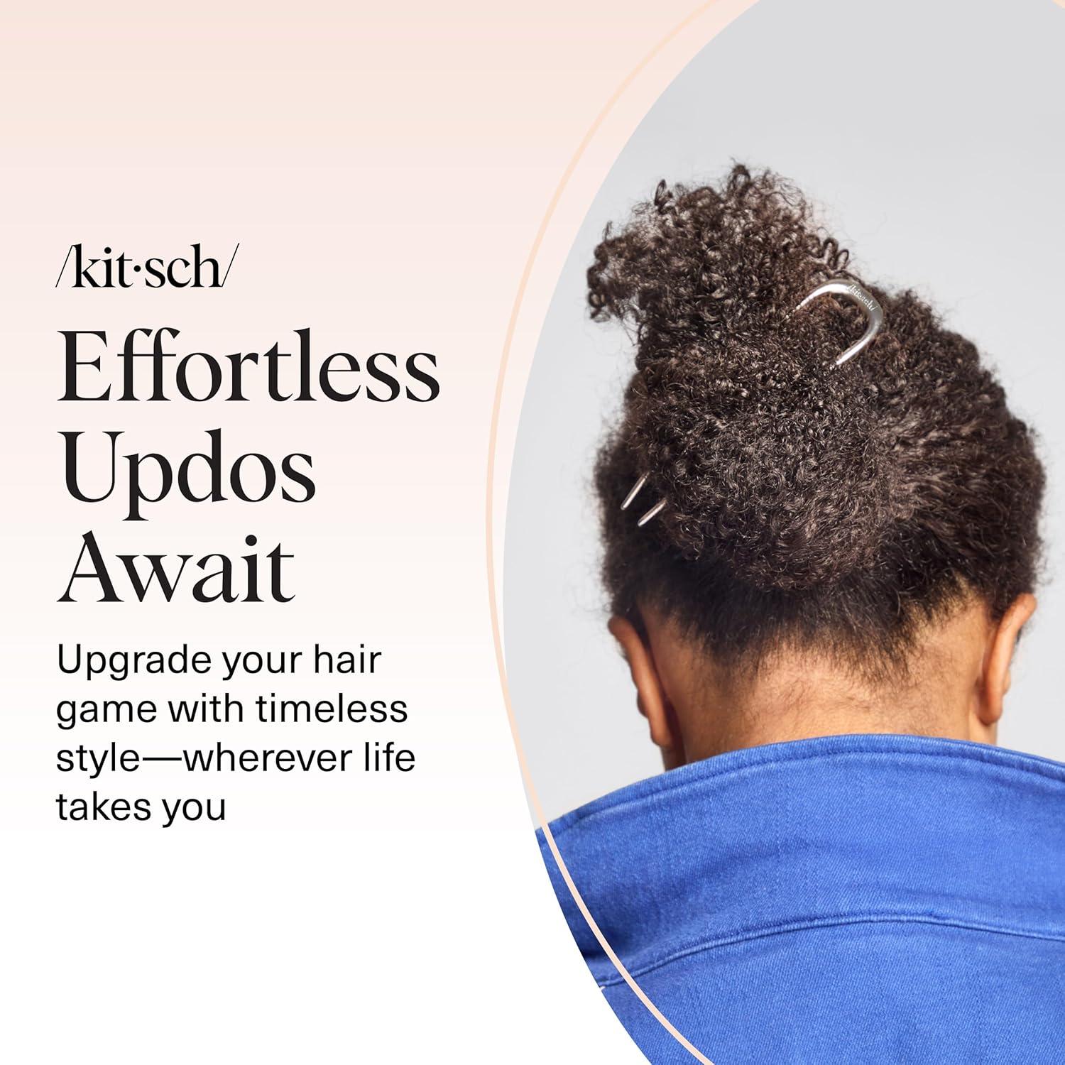 imageKitsch Metal French Hair Pin for Women  Elegant Hair Accessories Ideal for Buns amp French Twist Designed for a Secure Comfortable Fit  Ideal Gifts for Women  SilverSilver