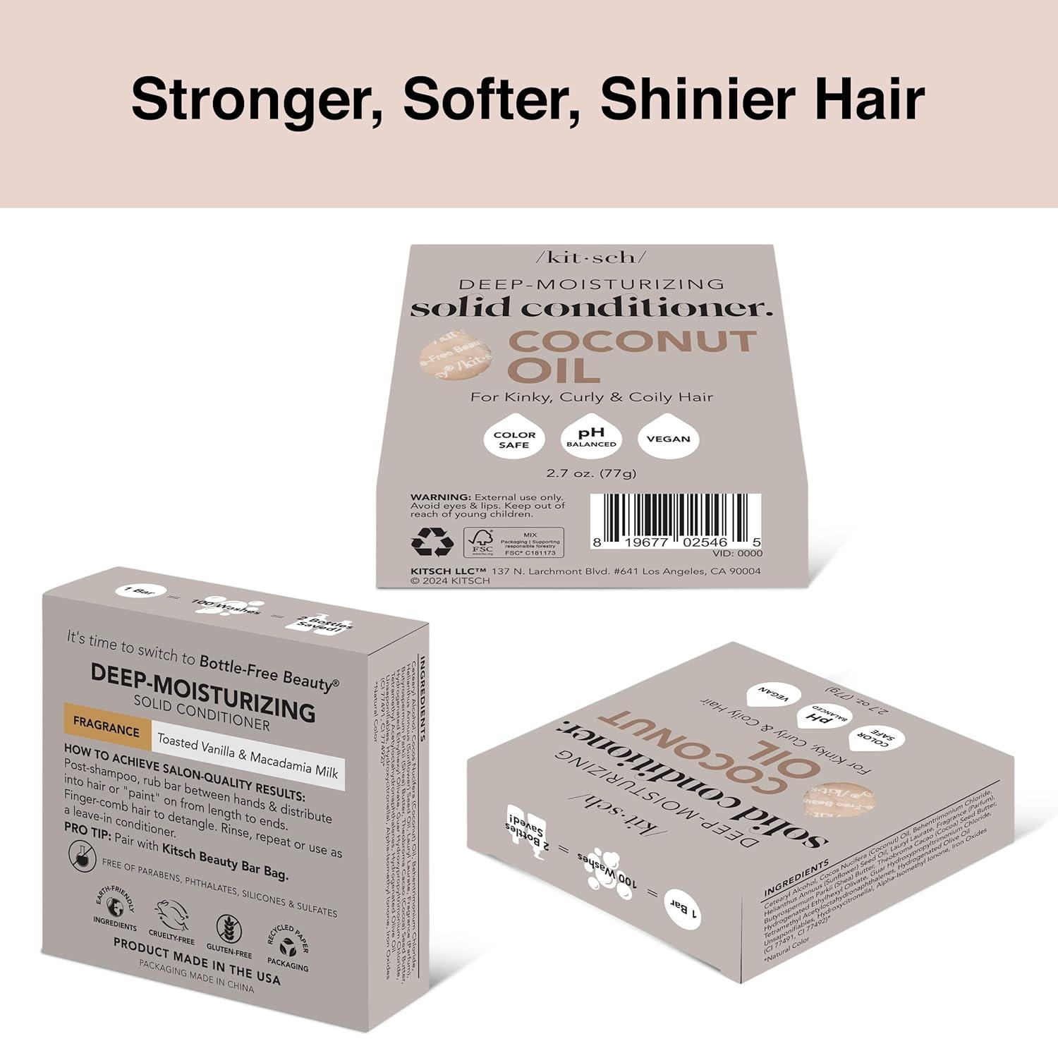 imageKitsch Tea Tree Shampoo amp Coconut Oil Conditioner Bar Shampoo and Conditioner Set Clarifying Bar Soap for Greasy Hair amp Deep Moisturizing Paraben Silicone amp Sulfate Free Made in USA 2 Pack