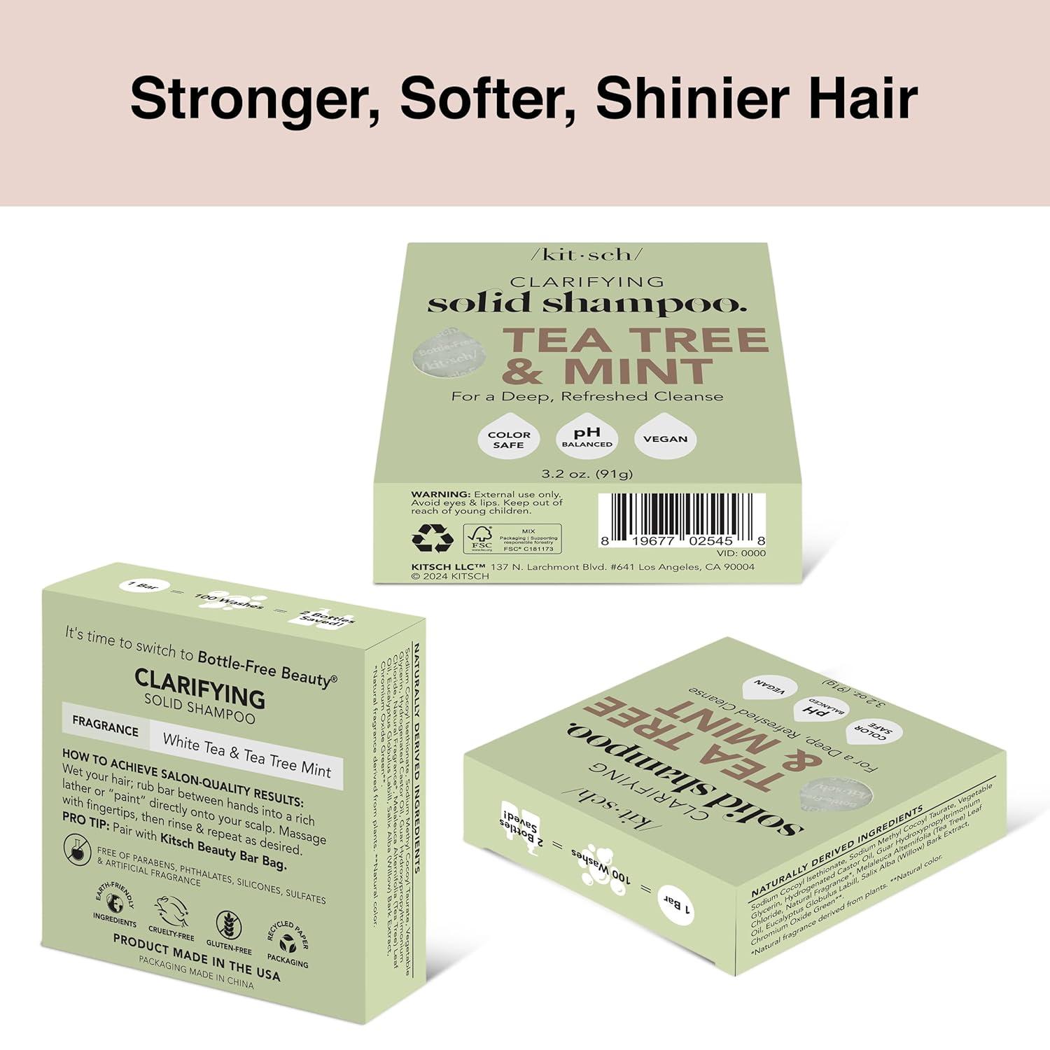 imageKitsch Tea Tree Shampoo amp Coconut Oil Conditioner Bar Shampoo and Conditioner Set Clarifying Bar Soap for Greasy Hair amp Deep Moisturizing Paraben Silicone amp Sulfate Free Made in USA 2 Pack