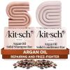 Kitsch Argan Oil Shampoo and Conditioner Bar – Repairing Solid Shampoo and Conditioner for Women and Men – Moisturizing Hair Care for Dry, Damaged Hair – Paraben & Sulfate-Free, Made in USA – 2pc set